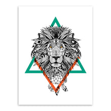 Load image into Gallery viewer, Vintage Retro Black White Deer Lion Head Animal A4 Art Print Poster Living Room Wall Picture Canvas Painting No Frame Home Decor
