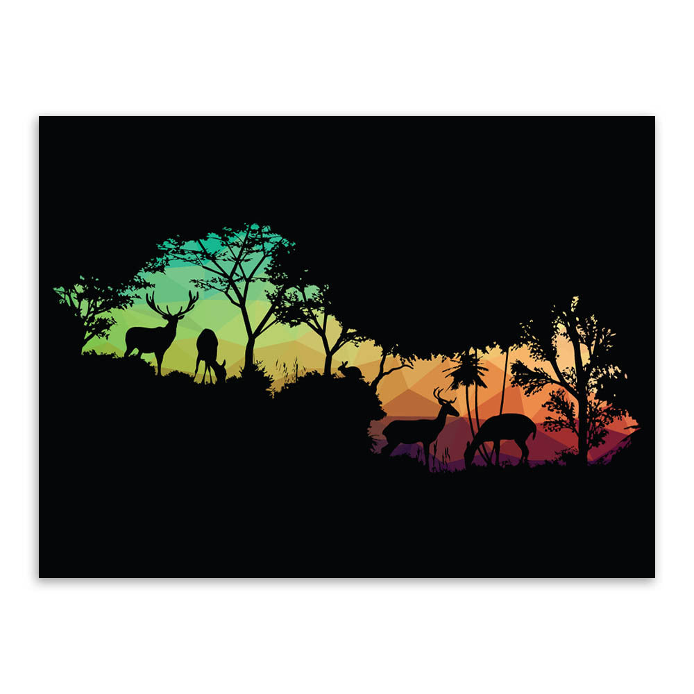 Modern Nordic Wild Animals Horse Silhouette Portrait Canvas A4 Art Print Poster Wall Picture Living Room Decor Painting No Frame