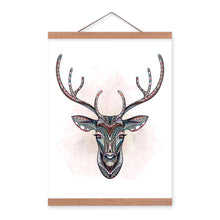 Load image into Gallery viewer, Modern Ancient African National Totem Animals Deer Head A4 Framed Canvas Painting Wall Art Prints Picture Poster Home Decoration
