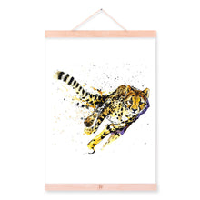 Load image into Gallery viewer, Leopard Watercolor Fashion Animal Wildlife Wooden Framed Canvas Painting Wall Art Print Picture Poster Scroll Bedroom Home Decor
