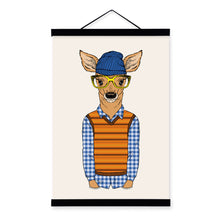 Load image into Gallery viewer, Kid Deer Modern Fashion Gentleman Animals Portrait Framed Canvas Painting Wall Art Print Picture Poster Children Room Home Decor
