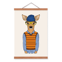 Load image into Gallery viewer, Kid Deer Modern Fashion Gentleman Animals Portrait Framed Canvas Painting Wall Art Print Picture Poster Children Room Home Decor
