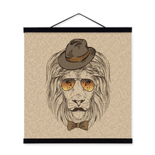 Load image into Gallery viewer, Lion Head Strong Gentleman Wildlife Animal Portrait Wood Framed Canvas Painting Wall Art Prints Picture Poster Hanger Home Decor
