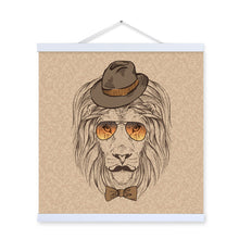 Load image into Gallery viewer, Lion Head Strong Gentleman Wildlife Animal Portrait Wood Framed Canvas Painting Wall Art Prints Picture Poster Hanger Home Decor

