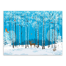 Load image into Gallery viewer, Nordic Modern Snow Forest Animals Deer Birds Canvas Large A4 Art Print Poster Wall Picture Living Room Decor Painting No Frame

