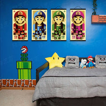 Load image into Gallery viewer, Super Mario Bros Figure Japanese Cartoon Pop Game Retro Art Print Poster Wall Pictures Canvas Painting No Framed Kids Room Decor
