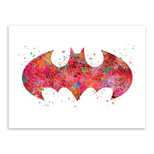 Load image into Gallery viewer, Original Watercolor Batman Logo Movie Anime Art Print Poster Abstract Wall Picture Canvas Painting No Frame Kids Room Home Decor
