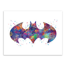 Load image into Gallery viewer, Original Watercolor Batman Logo Movie Anime Art Print Poster Abstract Wall Picture Canvas Painting No Frame Kids Room Home Decor
