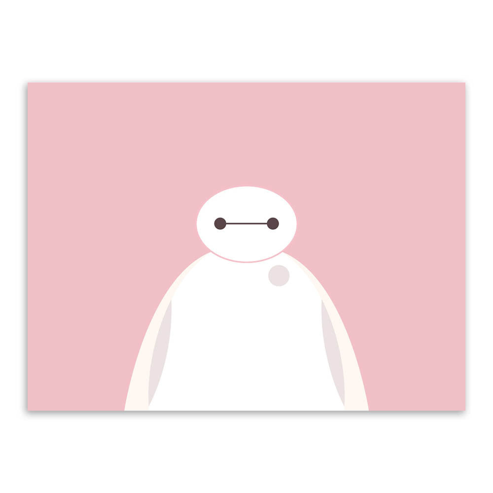 Hero Pink Baymax Pop Movie Anime A4 Large Art Prints Poster Cartoon Wall Pictures Canvas Painting No Framed Kids Room Home Decor