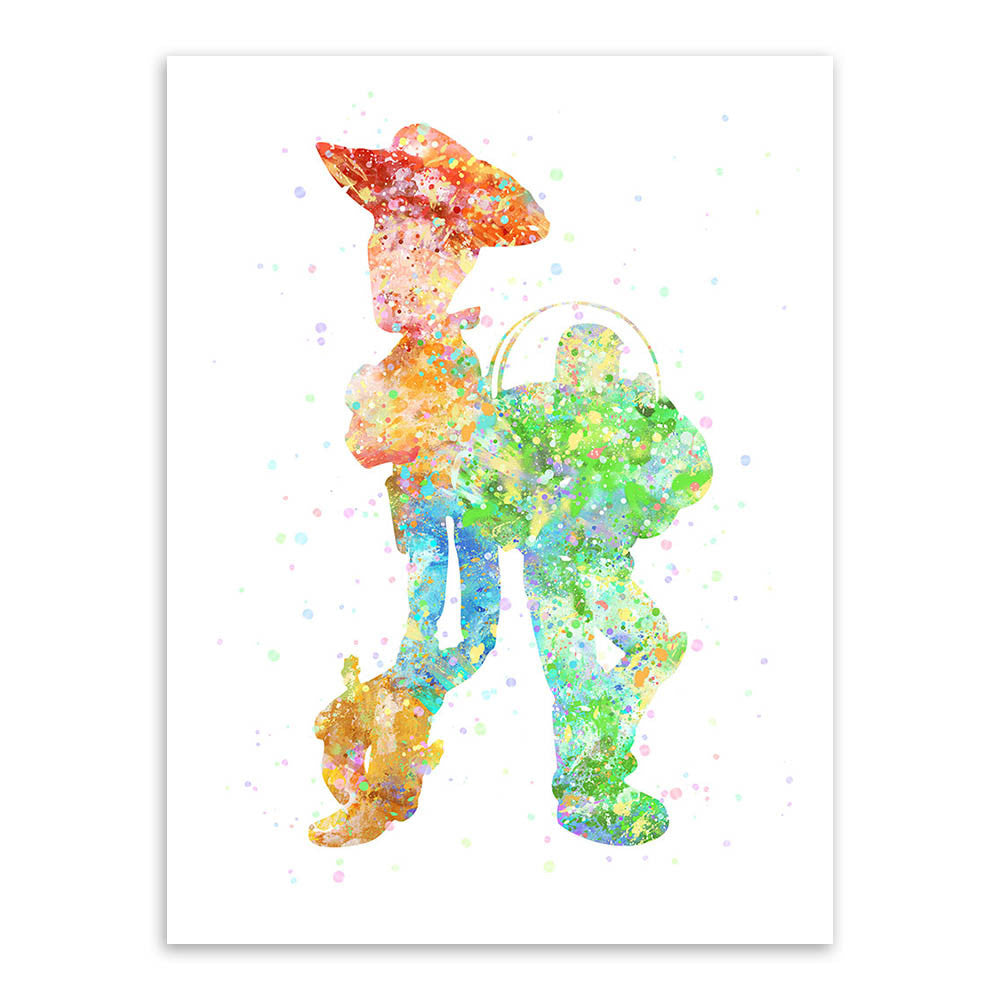 Original Watercolor Toy Story Friendship Pop Movie A4 Art Print Poster Cartoon Wall Picture Canvas Painting Kids Room Home Decor