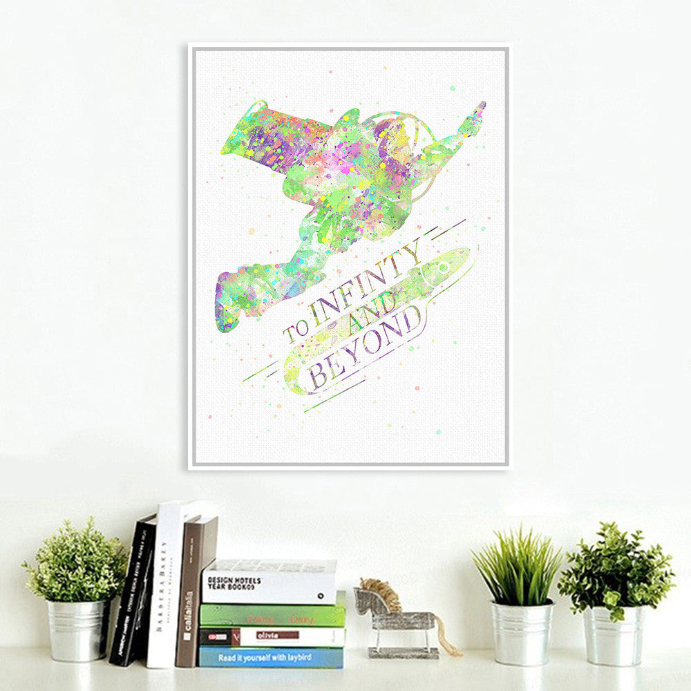 Watercolor Toy Story Infinity Motivational Quotes Kids Room Abstract Wall Art Pop Movie Anime Poster Print Canvas Painting Gifts