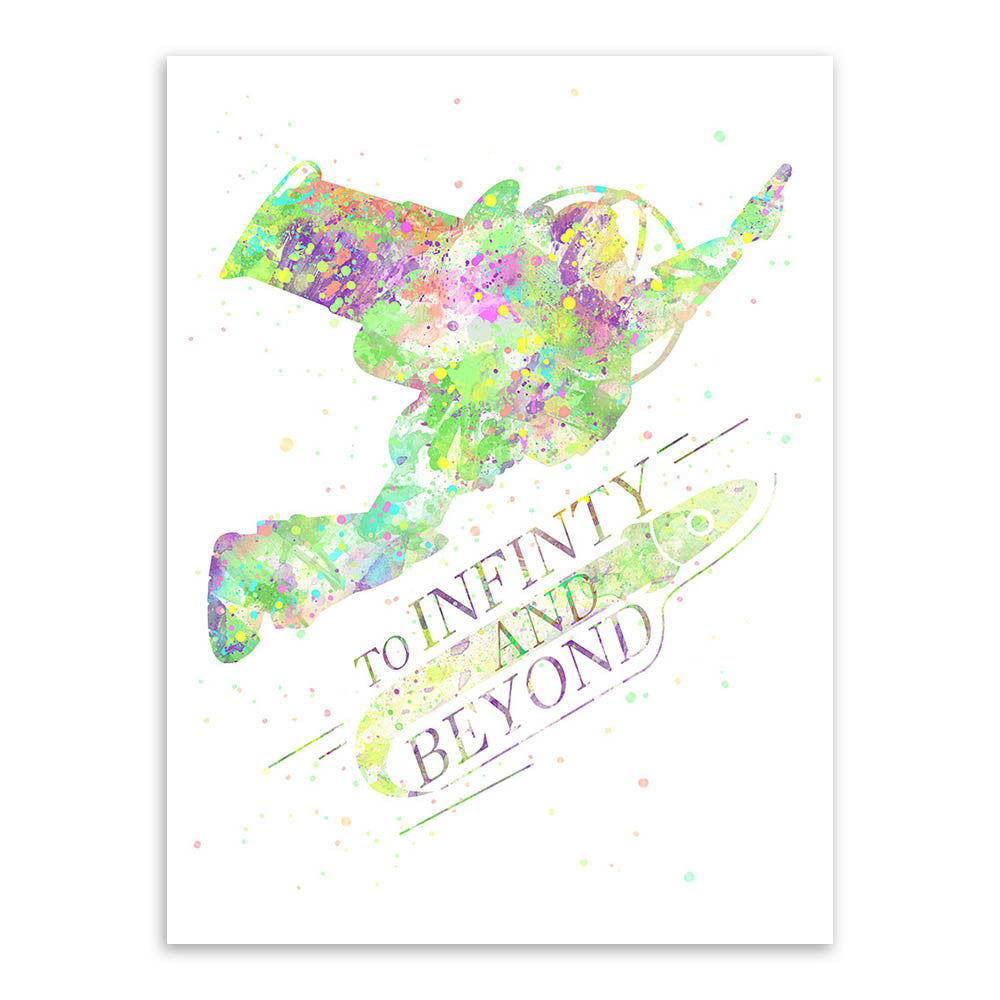 Watercolor Toy Story Infinity Motivational Quotes Kids Room Abstract Wall Art Pop Movie Anime Poster Print Canvas Painting Gifts