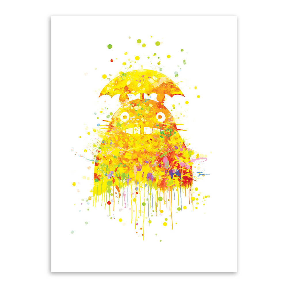 Original Watercolor Totoro Modern Japanese Anime Movie A4 Art Print Poster Abstract Wall Picture Canvas Painting Kids Room Decor