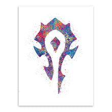 Load image into Gallery viewer, Original Watercolor WOW Alliance Horde Logo Game Movie A4 Art Print Poster Wall Picture Canvas Painting No Frame Boy Room Decor
