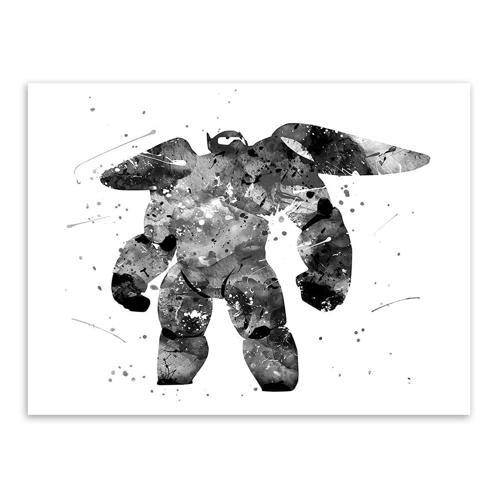 Original Watercolor Baymax Drawings Kids Room Modern Abstract Wall Art A4 Large Movie Anime Poster Prints Canvas Paintings Gifts