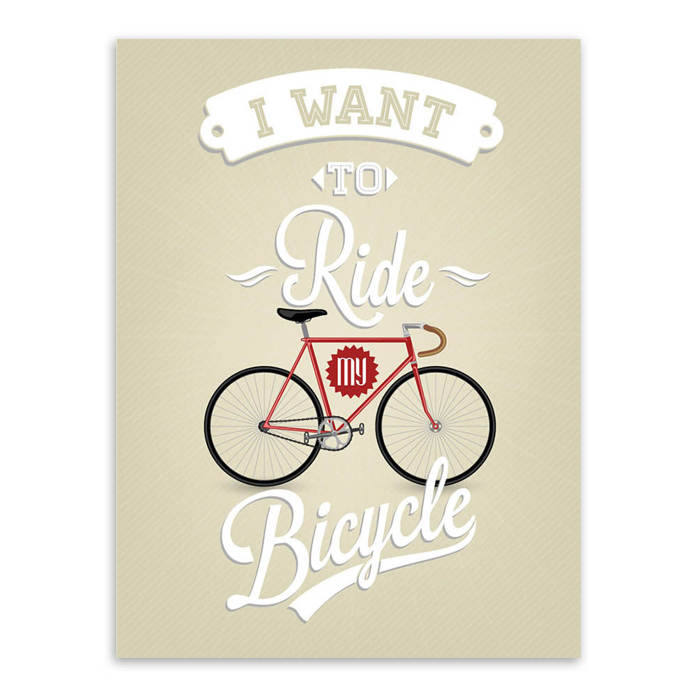 Vintage Retro Bike Bicycle Motivational Typography Quotes A4 Big Art Print Poster Hipster Wall Picture Canvas Painting Home Deco