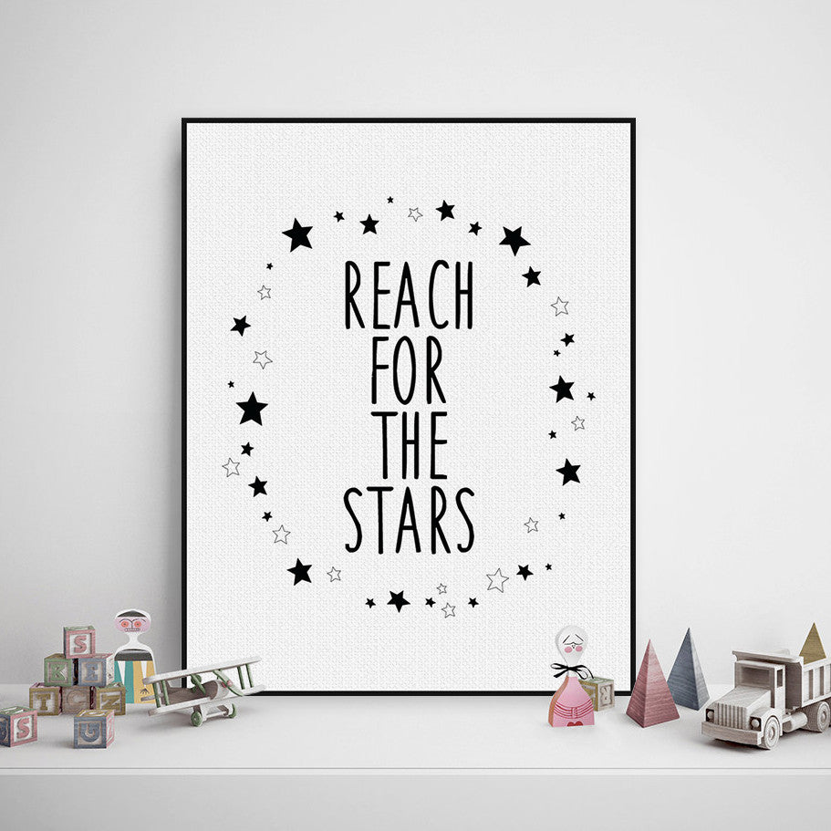 Modern Nordic Minimalist Motivational Typography Quote A4 Art Print Poster Star Wall Picture Canvas Painting Boy Kids Room Decor