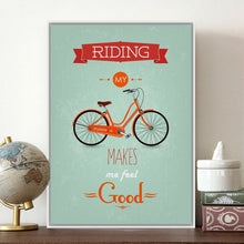 Load image into Gallery viewer, Modern Inspirational Bike Bicycle Quotes Typography Poster Print A4 Vintage Canvas Painting Bedroom Pop Wall Art Home Decor Gift
