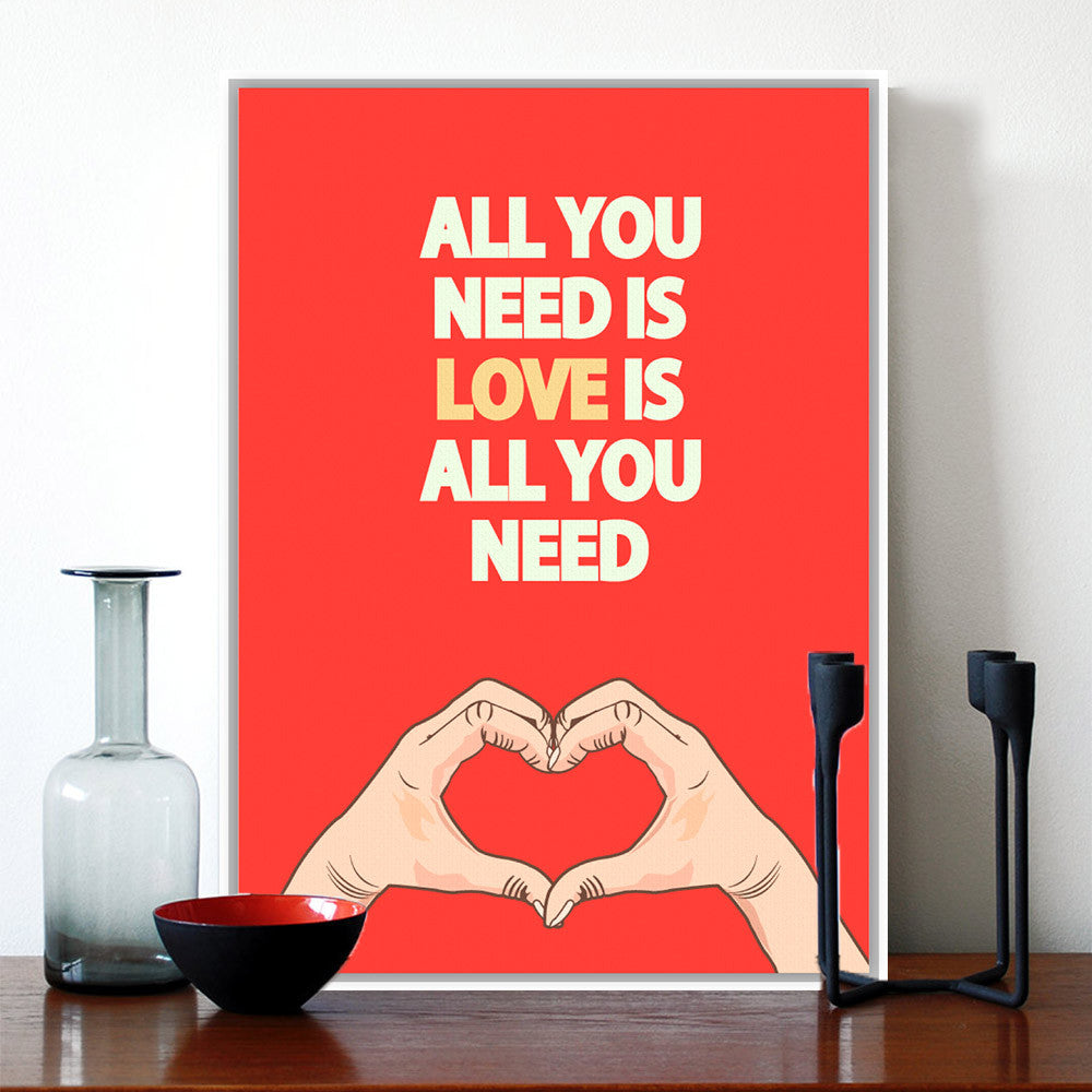 Modern Red Love Quotes Inspirational Typography Hand Drawing A4 Poster Print Hippie Canvas Painting Nordic Bedroom Wall Art Gift