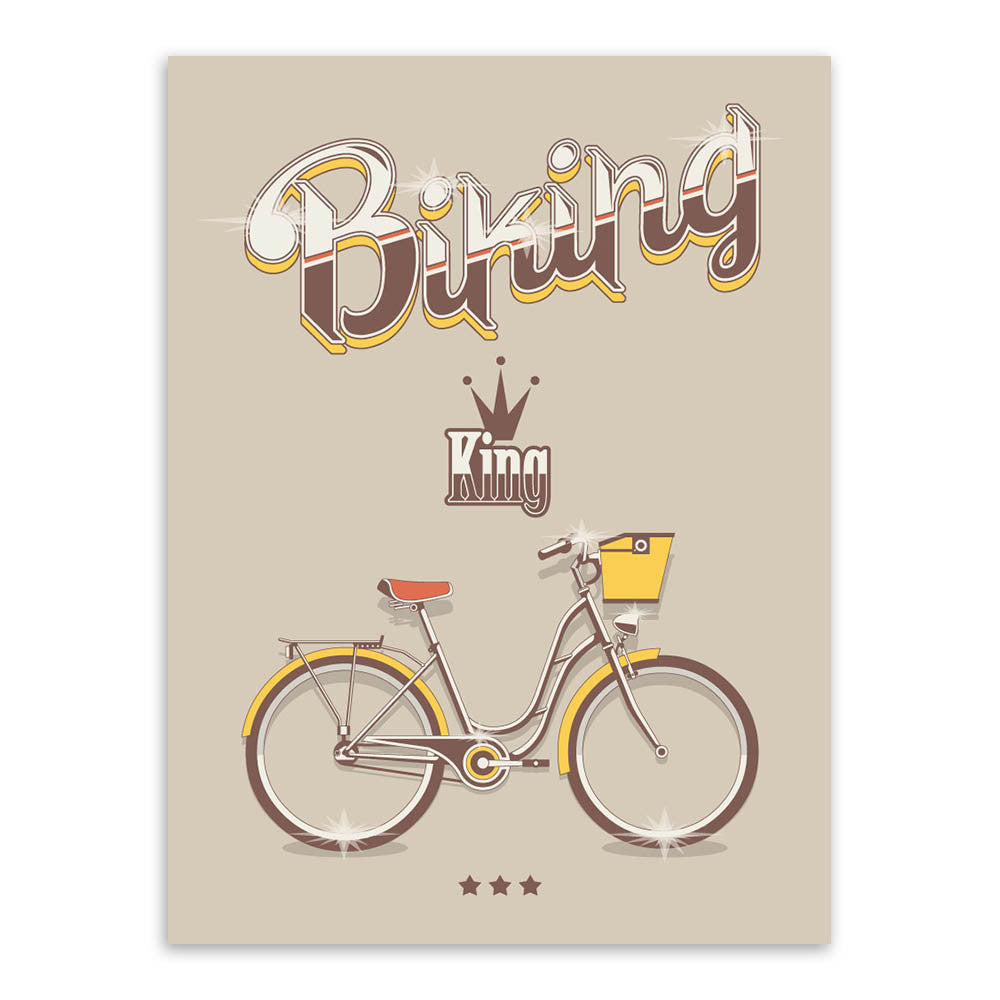 Vintage Retro Bike Bicycle Typography Quotes A4 Large Art Print Poster Hipster Wall Picture Canvas Painting No Framed Home Decor