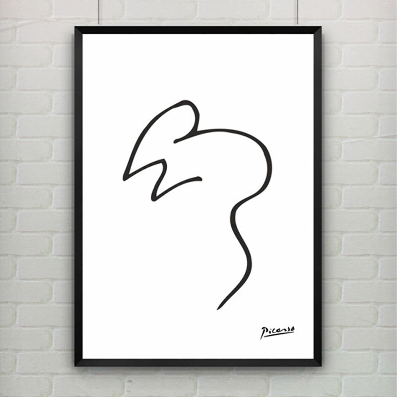 Pablo Picasso The Mouse Print Canvas Abstract Animals Minimalist Wall Art Kids Room Bar Office, Home Decor, frame not included