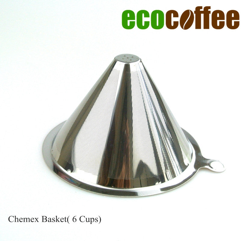 1PC Free Shipping Chemex  6 Cups Stainless Steel Coffee  Baskets 304 Stainless Steel Coffee Filter