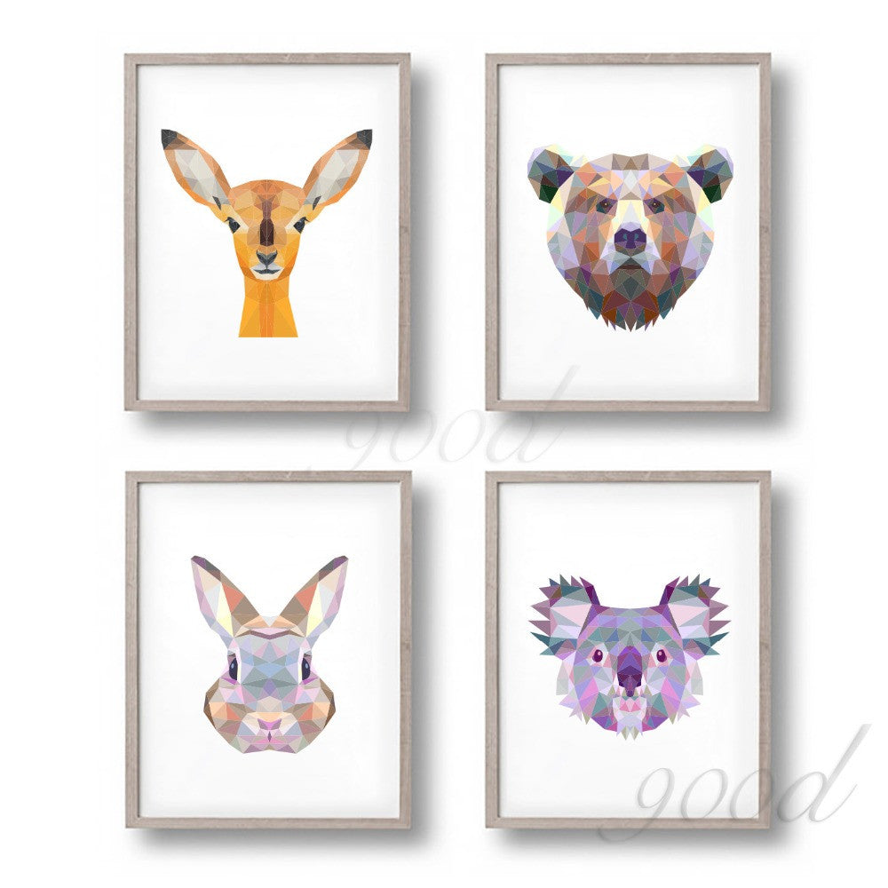 Triangle Animal Set Canvas Art Print Painting Poster,  Wall Pictures for Home Decoration, Home Decor FA386