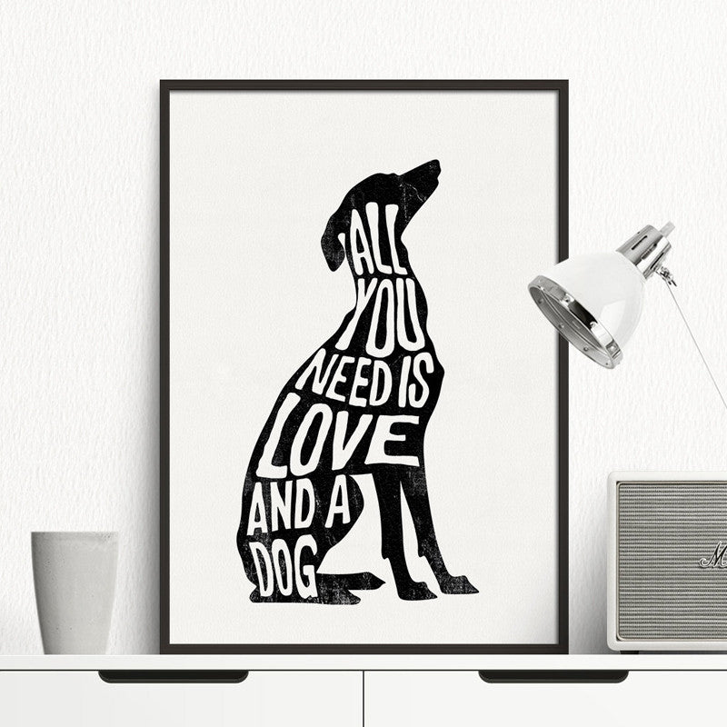 Italian Greyhound - Greyhound Poster Dog Minimal, Wall Art Print Canvas Minimalist Poster, Home Decor Frames Not included