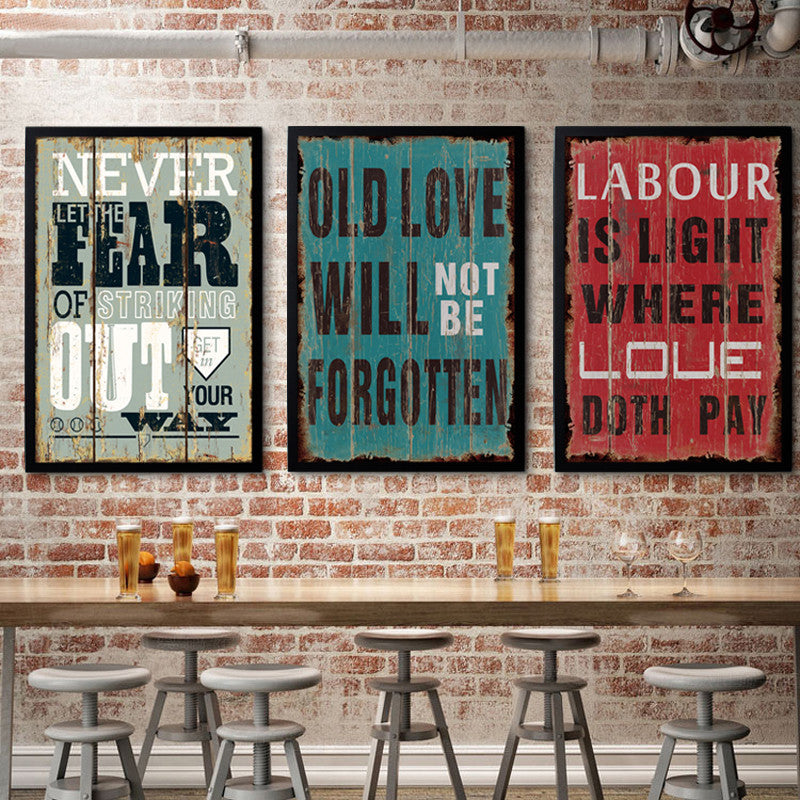 Vintage Poster Retro and Nostalgic Inspired Saying Canvas Painting Prints Wall Decor Bar,Office, Home Decor, Frames Not included