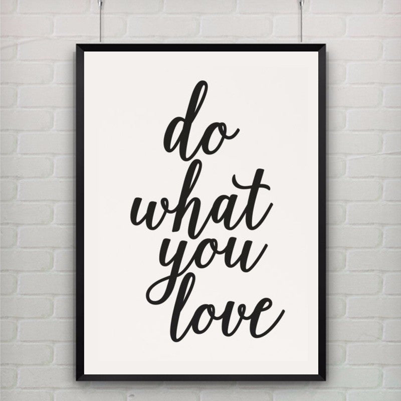 Printable Art Canvas Art Print Poster Do What You Love Print Motivational Quote Office Home Apartment Decor, Frame Not included