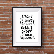 Load image into Gallery viewer, Canvas Art Poster Harry Potter Book Titles Gift Idea - Bookshelf Art Children&#39;s Room Print Art, Frame Not included
