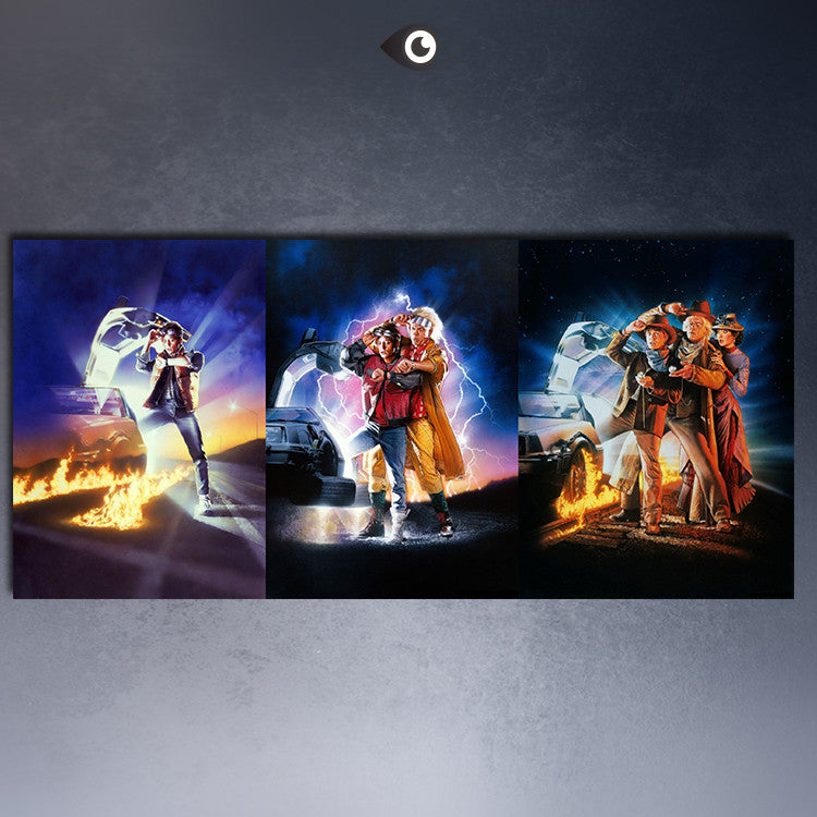 BACK TO THE FUTURE 1,2,3 CAR  Movies arts canvas print  Giclee poster  for wall decoration painting