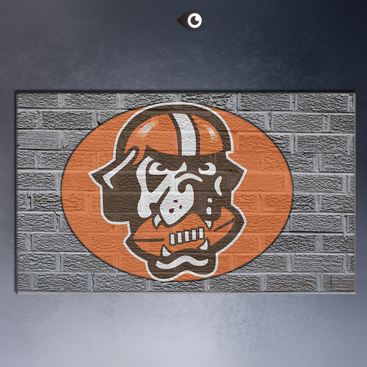 nfl-cleveland-browns-logo-on-grey Wall poster print canvas