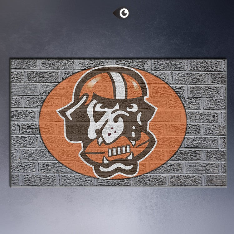 nfl-cleveland-browns-logo-on-grey Wall poster print canvas