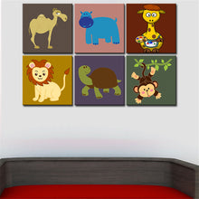 Load image into Gallery viewer, your photo wall art Canvas painting Oil Painting 6 pieces/set Modern cartoon animals wall pictures kids room wall decor No Frame
