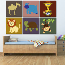Load image into Gallery viewer, your photo wall art Canvas painting Oil Painting 6 pieces/set Modern cartoon animals wall pictures kids room wall decor No Frame
