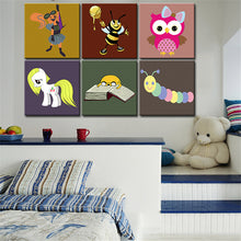 Load image into Gallery viewer, POP wall art Canvas painting Oil Painting 6 pieces/set Modern cartoon animals wall pictures kids room wall decor No Frame

