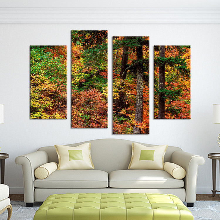 4PCS nature forest arts landscape Wall painting print on canvas for home decor ideas paints on wall pictures art No framed