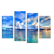 Load image into Gallery viewer, 4PCS beautiful ocean sunset landscape Wall painting print on canvas for home decor ideas paints on wall pictures art No framed
