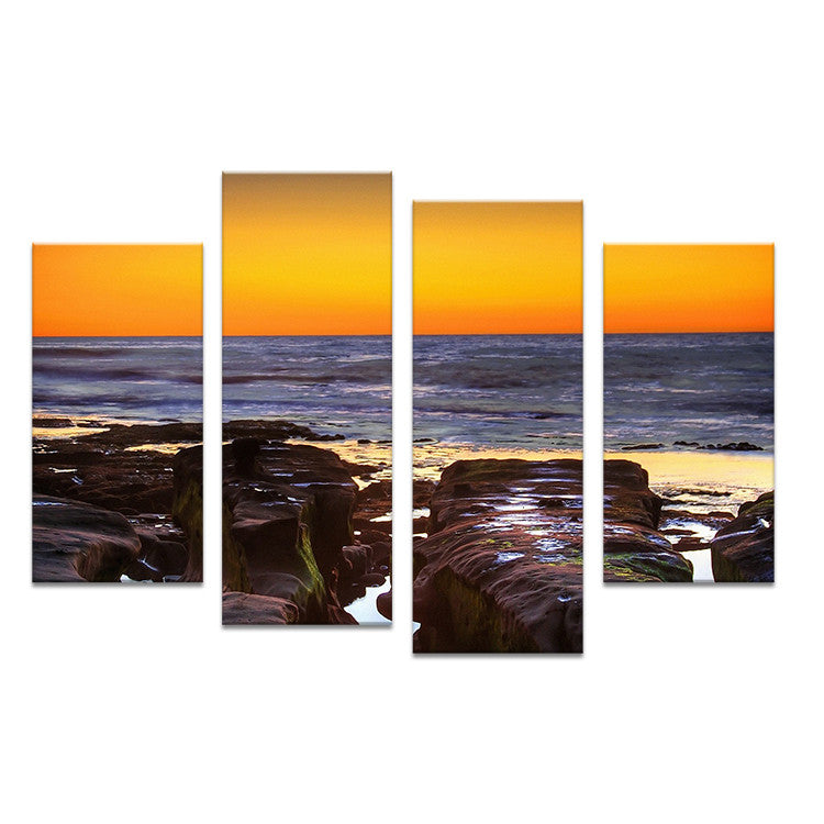 4PC Large HD Seaview With ShipTop-rated Wall painting print on canvas for home decor ideas paints on wall pictures art No framed
