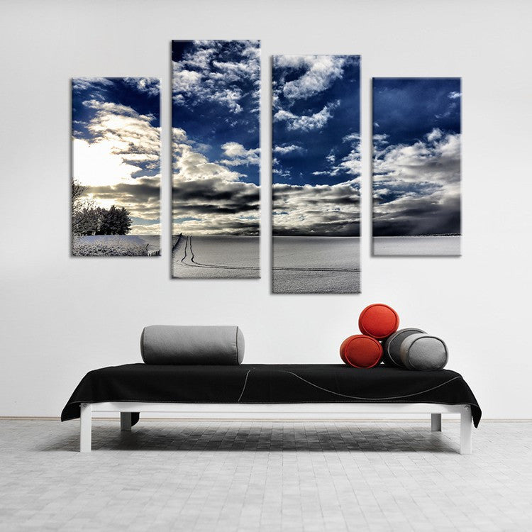 4PC winter living rooms set Wall painting print on canvas for home decor ideas paints on wall pictures art No framed