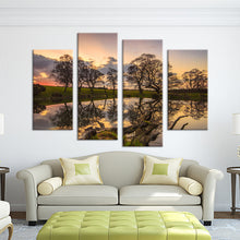 Load image into Gallery viewer, 4PCS paints sunset tree art  decorative Wall painting print on canvas for home decor ideas paints on wall pictures art No framed
