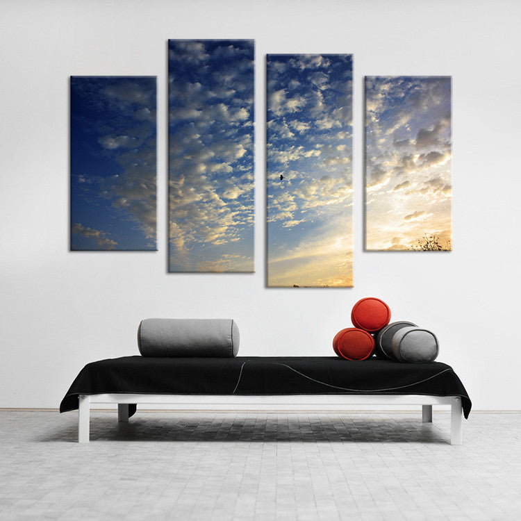 4PCS birds animal cloud arts  Wall painting print on canvas for home decor ideas paints on wall pictures art No framed