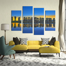 Load image into Gallery viewer, 4PCS paints tree in the river scape Wall painting print on canvas for home decor ideas paints on wall pictures art No framed

