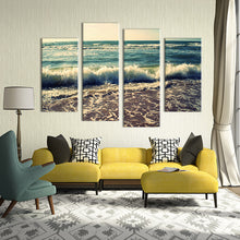 Load image into Gallery viewer, 4PCS wave seacape  living rooms set Wall painting print on canvas for home decor ideas paints on wall pictures art No framed
