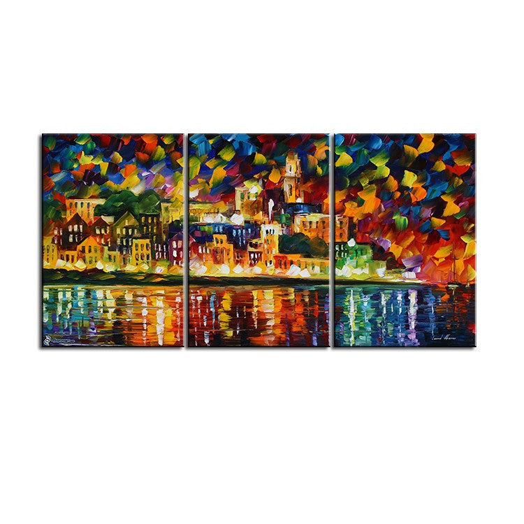 Knife painting 3Panels canvas painting home decor best background decorative wall painting NO FRAME wall poster picture