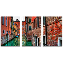 Load image into Gallery viewer, NO FRAME 3pcs beautiful view of the street in venice Printed Oil Painting On Canvas Oil Painting for Home Decor Wall Decor
