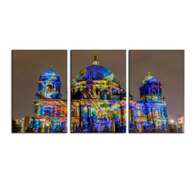 Load image into Gallery viewer, NO FRAME 3pcs festival-of-lights-at-berlin-colorful-castle Printed Oil Painting On Canvas Oil Painting for Home Decor Wall Decor
