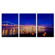 Load image into Gallery viewer, NO FRAME 3pcs golden gate bridge at night Printed Oil Painting On Canvas wall Painting for Home Decor Wall picture
