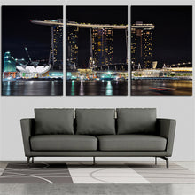 Load image into Gallery viewer, NO FRAME 3pcs night-view-of-singapore-marina-sand Printed Oil Painting On Canvas Oil Painting for Home Decor Wall Decor
